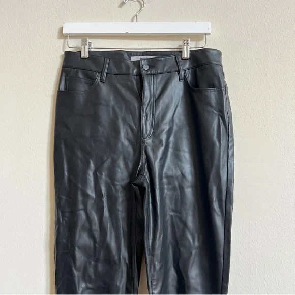 Joe's Womens Black Faux Leather High Rise Straight Leg Ankle Jeans - Picture 3 of 8